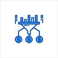 a funnel with money and graphs on it vector