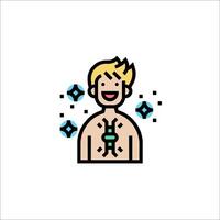a man with a heart on his chest vector