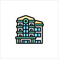 a building icon with a green and blue color scheme vector