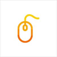 a computer mouse icon with orange and yellow colors vector