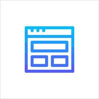 a blue and white icon of a website vector