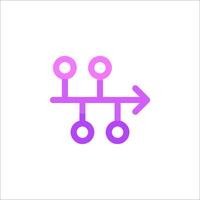 a purple and pink icon of a line vector