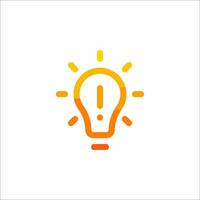 an orange light bulb icon on a white background vector