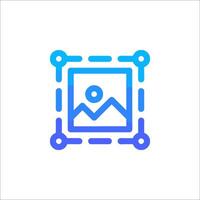 a square with a picture of a mountain in it vector