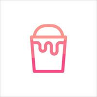 a pink bucket with a pink handle vector