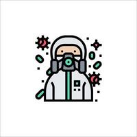 A man in a protective suit with a mask on vector