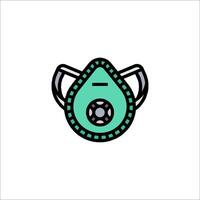 A green and black mask icon on a white background vector