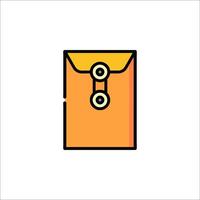 An orange envelope icon on a white background vector