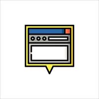A web page icon with a yellow and orange border vector