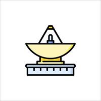 A yellow and blue object with a light on top vector