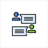 Two people are talking to each other in a chat box vector
