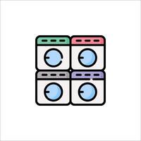 A laundry basket icon with four different colored buttons vector