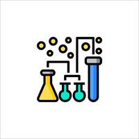 A laboratory icon with a flask and a beaker vector