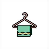 A towel hanging on a hanger icon vector