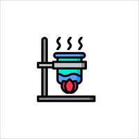 A laboratory with a beaker and a thermometer vector