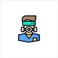 A man wearing a mask and glasses vector