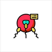 A red balloon with a sign on it vector