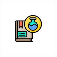A book with a flask icon on it vector