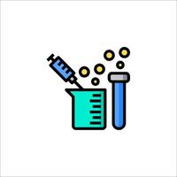 A test tube and a syringe with a liquid in it vector