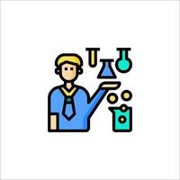 A man holding a flask and a test tube vector