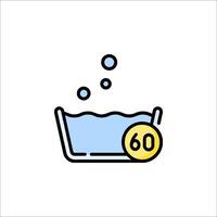 A bathtub with a 60 in it and a bubble vector