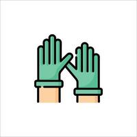 Two hands with gloves on them, one with a thumbs up and one with a thumbs down vector