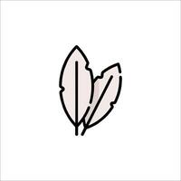 A leaf icon in a line style vector