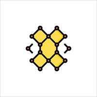 A yellow and black geometric shape on a white background vector