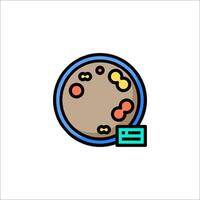 A small plate with a small amount of food in it vector