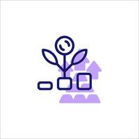 A purple icon with a plant and a phone vector