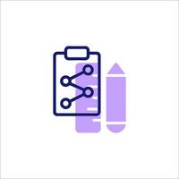 A clipboard with a pencil and a pen on it vector
