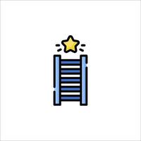 A ladder with a star on top vector