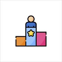 A man standing on a podium with a star on it vector