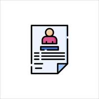 A person is sitting on a document icon vector