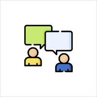 Two people talking with speech bubbles on a white background vector
