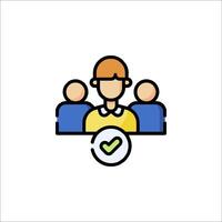 A person with a check mark icon vector