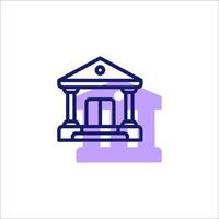 A building icon with a door and columns vector