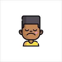 An illustration of a man with a sad face vector
