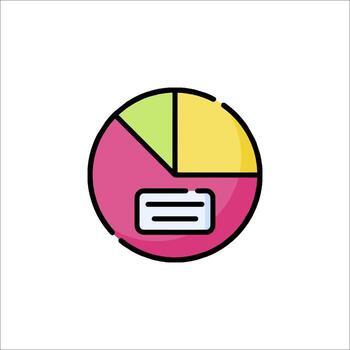 A colorful pie chart icon on a white background vector