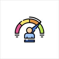 A person is looking at a meter on a white background vector