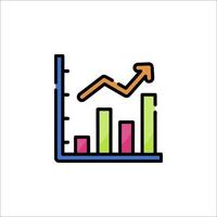 An icon of a bar chart with an arrow going up vector