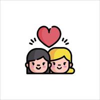 Two people are hugging with a heart in the background vector