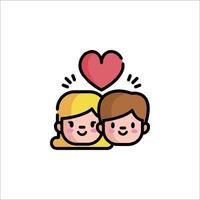 Couple icon with heart on white background vector