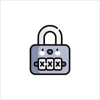 A lock with a key inside it vector