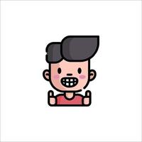 A cartoon boy with a toothbrush and a smile vector