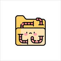 A folder with a face and a snake in it vector