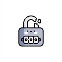 A lock icon with a face on it vector