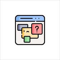 A square icon with a question mark on it vector