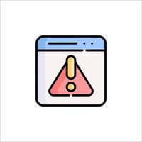 A computer screen with a warning icon vector