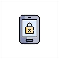 A phone with a padlock icon on it vector